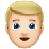 👱🏻‍♂️ man: light skin tone, blond hair display on Apple